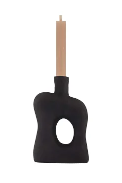 ZUSSS Kaarsen|Kaarsenhouders*polystone kandelaar ornament 22cm zwart