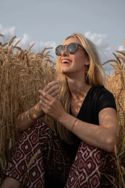 ZUSSS Zonnebrillen*ronde zonnebril gevlekt