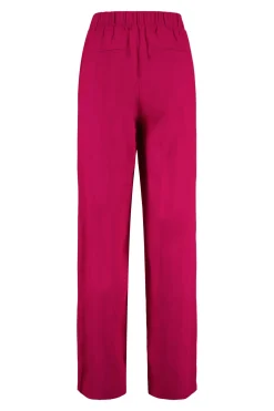 ZUSSS Broeken & Jeans*satijnen twill broek roze rood rozerood