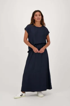 ZUSSS Jurkjes & Rokken*satijnen twill rok donkerblauw