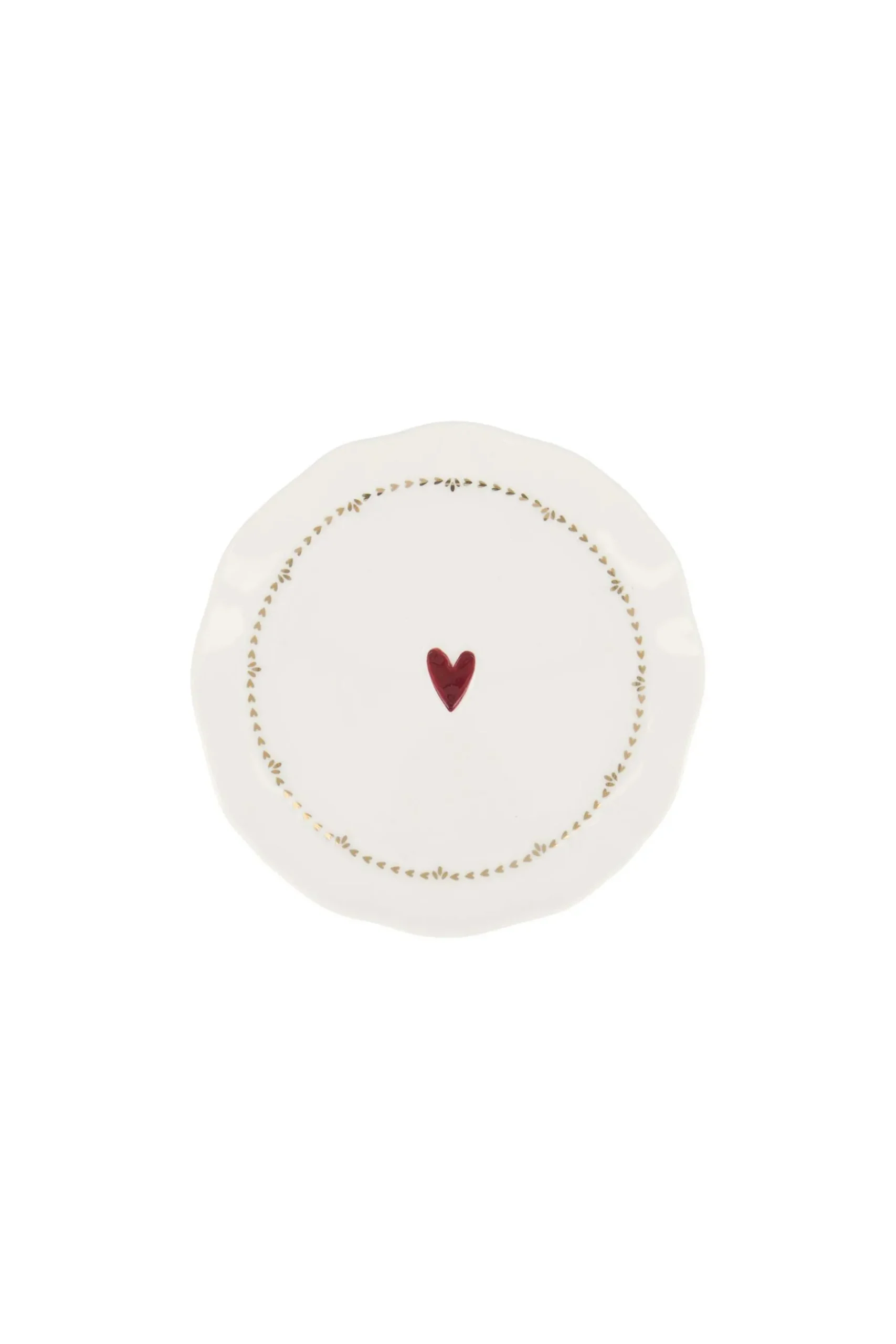 ZUSSS Servies*serveerschaaltje geschulpte rand hart wit