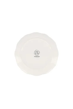 ZUSSS Servies*serveerschaaltje geschulpte rand hart wit