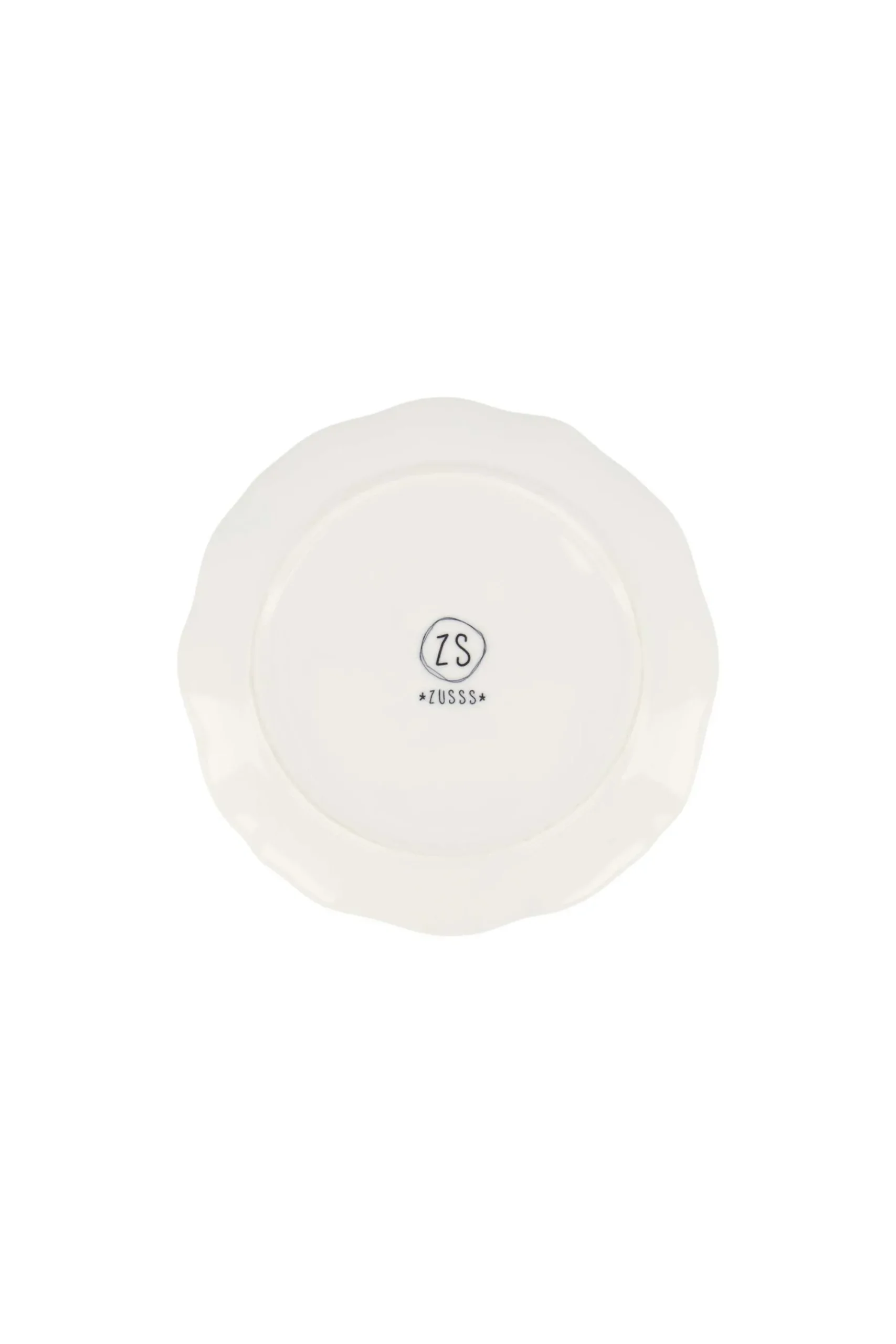 ZUSSS Servies*serveerschaaltje geschulpte rand hart wit