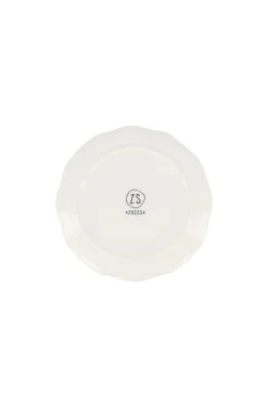 ZUSSS Servies*serveerschaaltje geschulpte rand mistletoe wit