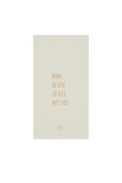 ZUSSS Servetten|Keukentextiel*servetten mam zo blij met jou 11x20cm off white offwhite
