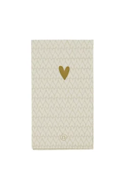 ZUSSS Servetten*servetten rechthoek 11x20cm hartjes zand