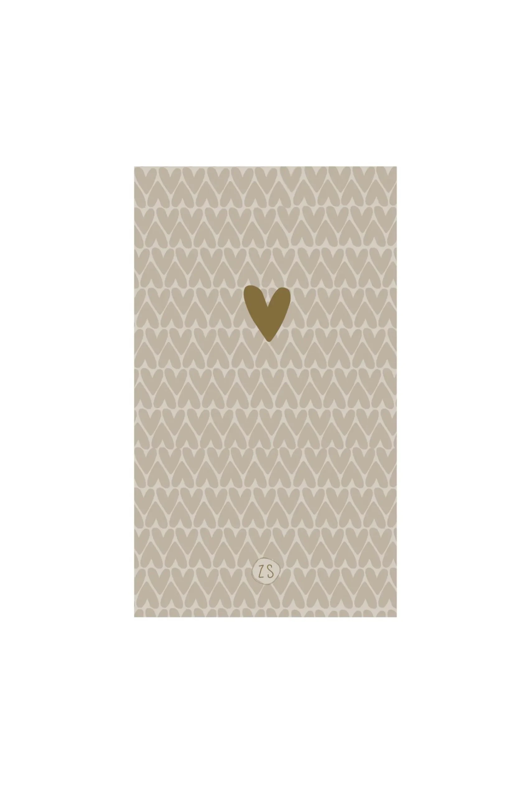 ZUSSS Servetten*servetten rechthoek 11x20cm hartjes zand