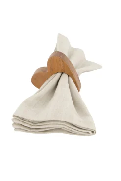 ZUSSS Keukenaccessoires*set van 2 houten servetringen/eierdopjes donkerbruin