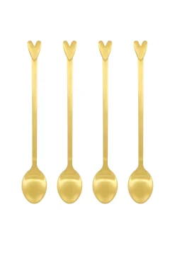 ZUSSS Bestek*set van 4 lepels hartje goud