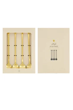 ZUSSS Bestek*set van 4 lepels hartje goud