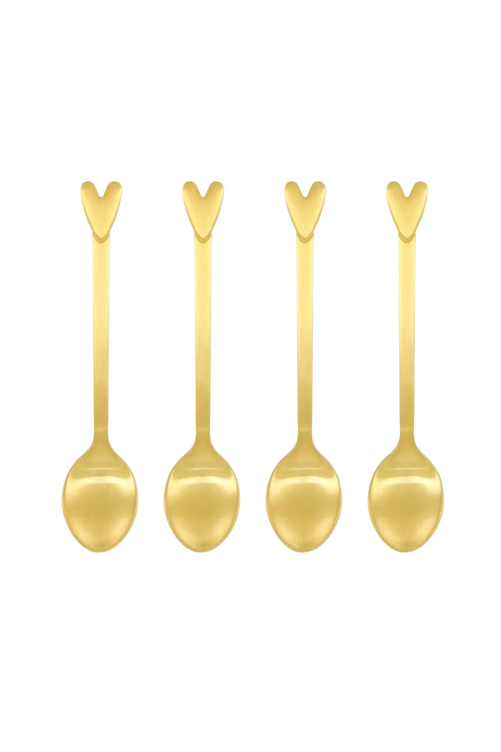 ZUSSS Bestek*set van 4 lepeltjes hartje goud