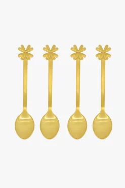ZUSSS Bestek*set van 4 lepetjes klavertje goud
