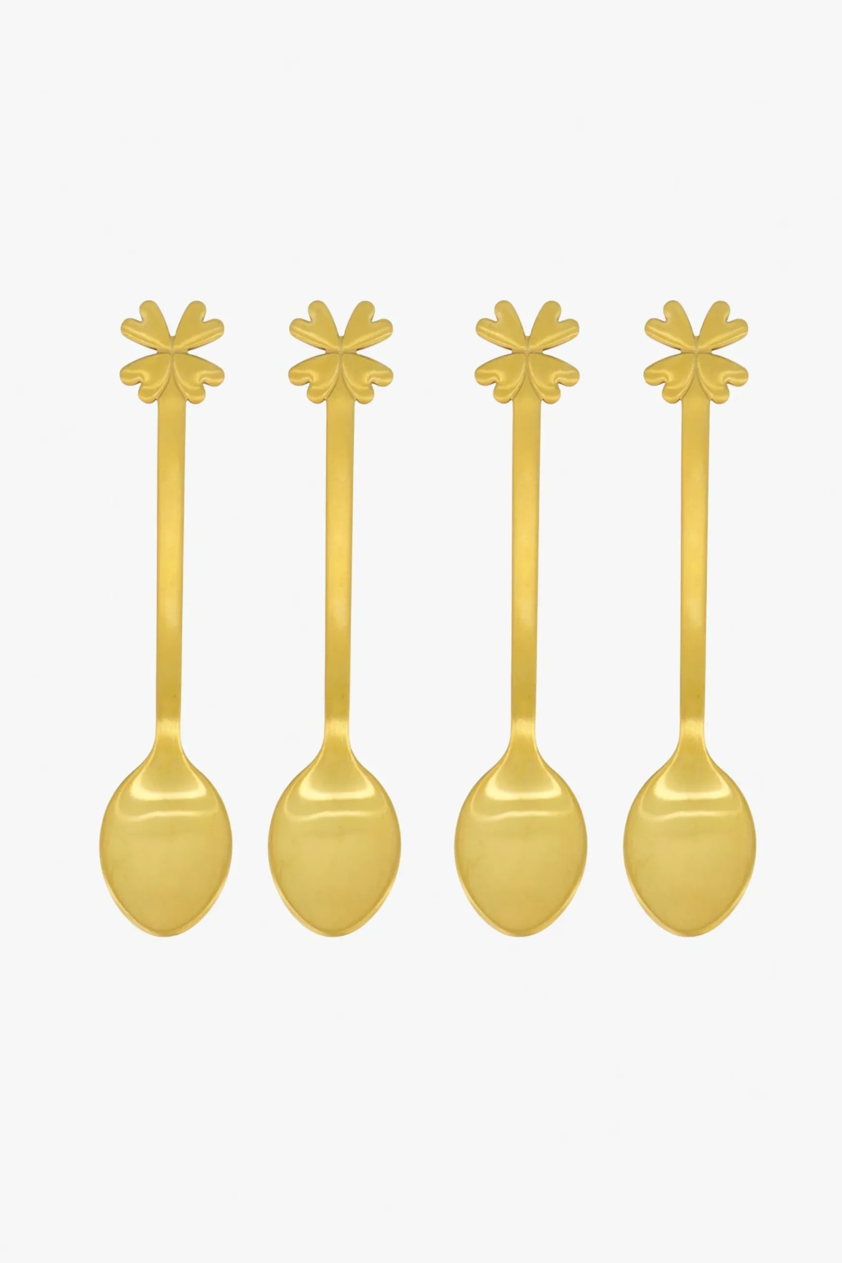 ZUSSS Bestek*set van 4 lepetjes klavertje goud