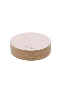 ZUSSS Keukenaccessoires*set van 6 onderzetters met tekst rood/wit