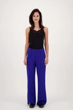 ZUSSS Tops*spaghetti top met kant zwart