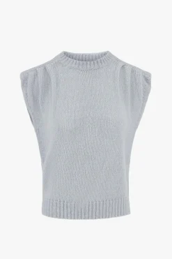 ZUSSS Truien*spencer met plooidetail zachtblauw