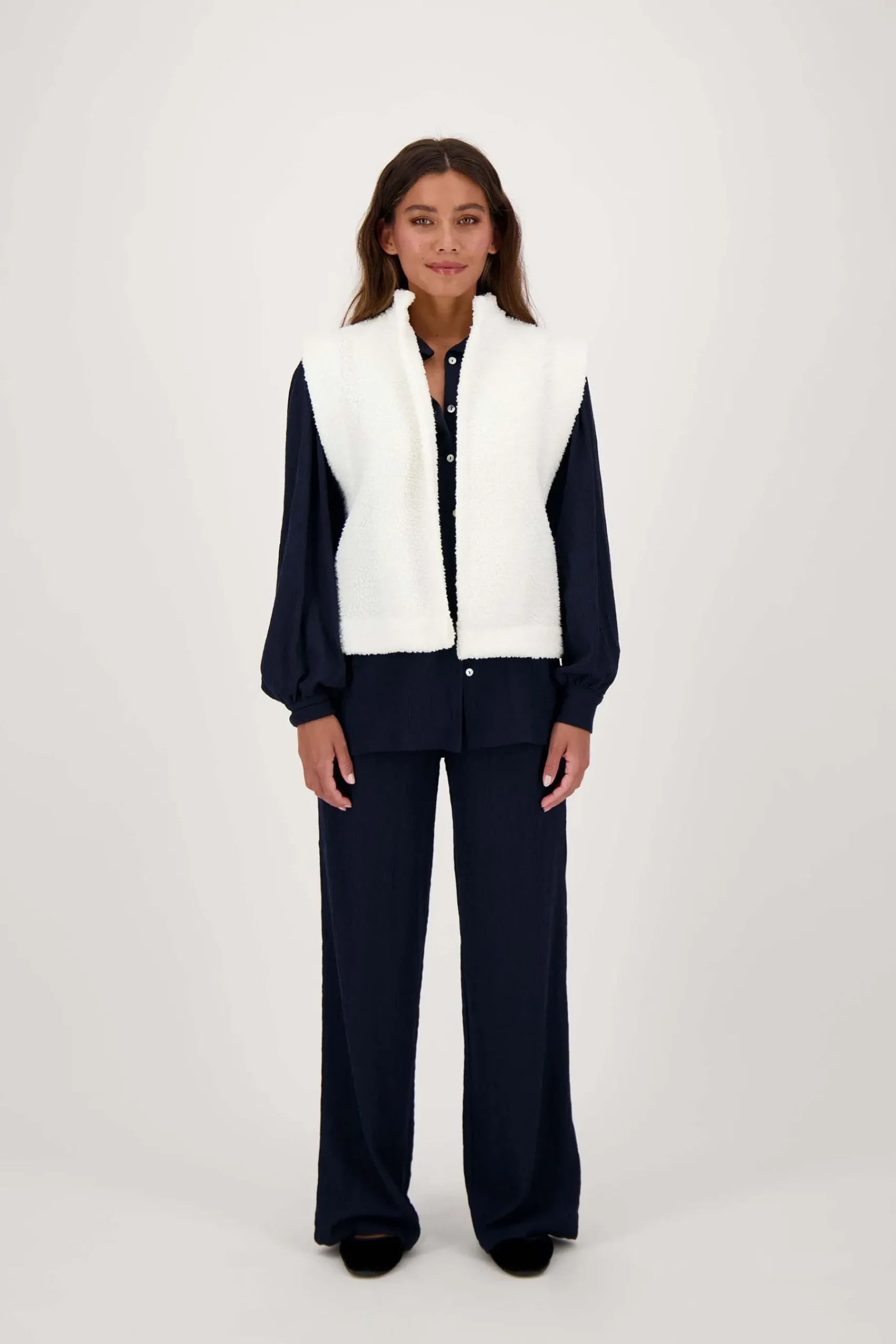 ZUSSS Vesten*teddy gilet creme