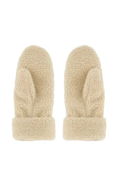 ZUSSS Sjaals & Accessoires*teddy wanten incl hart borduur creme