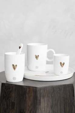 ZUSSS Servies*theemok goud hartje wit