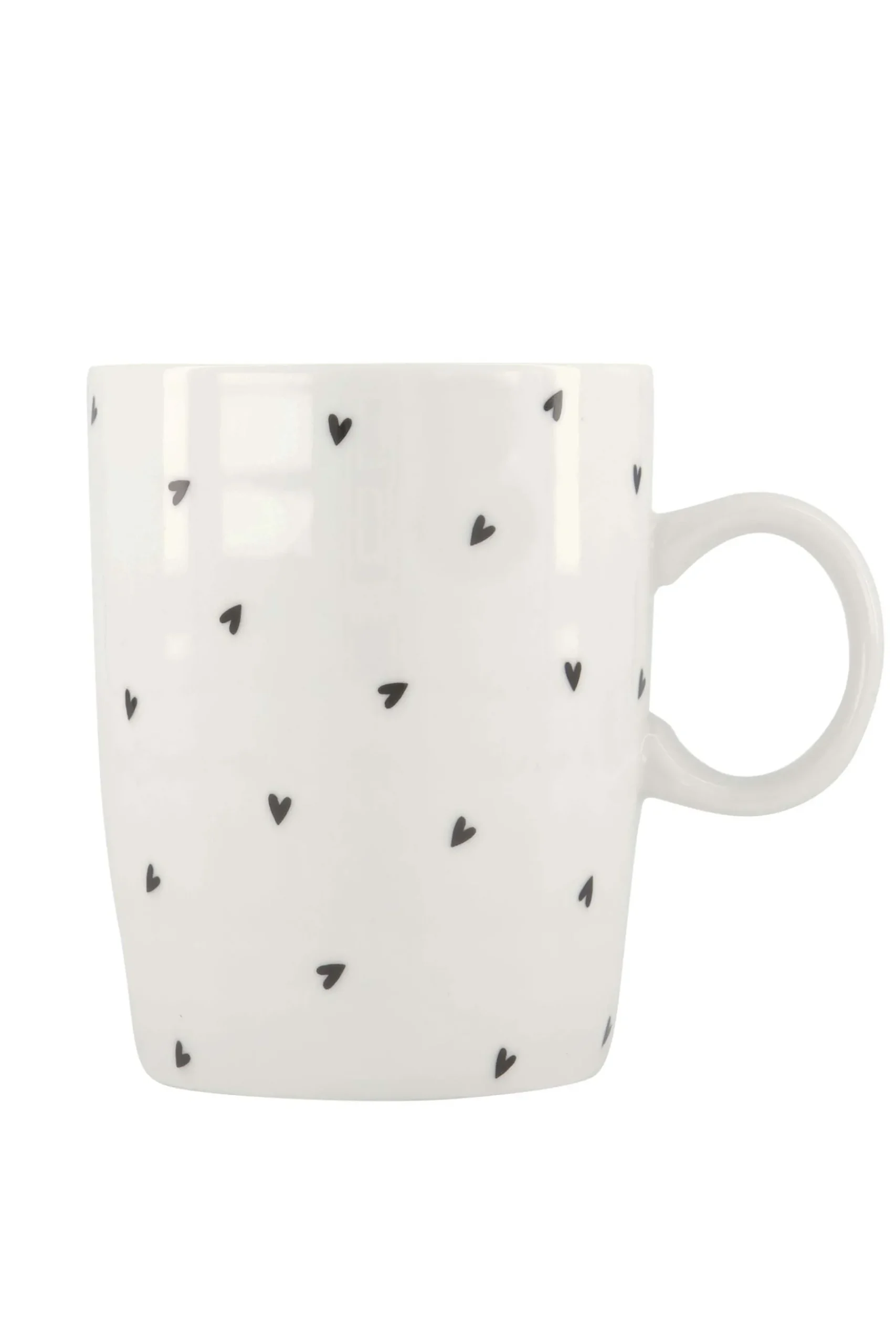 ZUSSS Servies*theemok hartjes wit/antracietgrijs