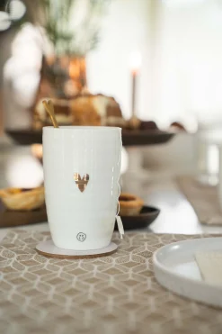 ZUSSS Servies*theemok L goud hartje wit