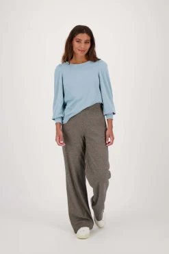 ZUSSS Truien*top met boothals grijsblauw