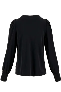 ZUSSS Truien*top met boothals zwart