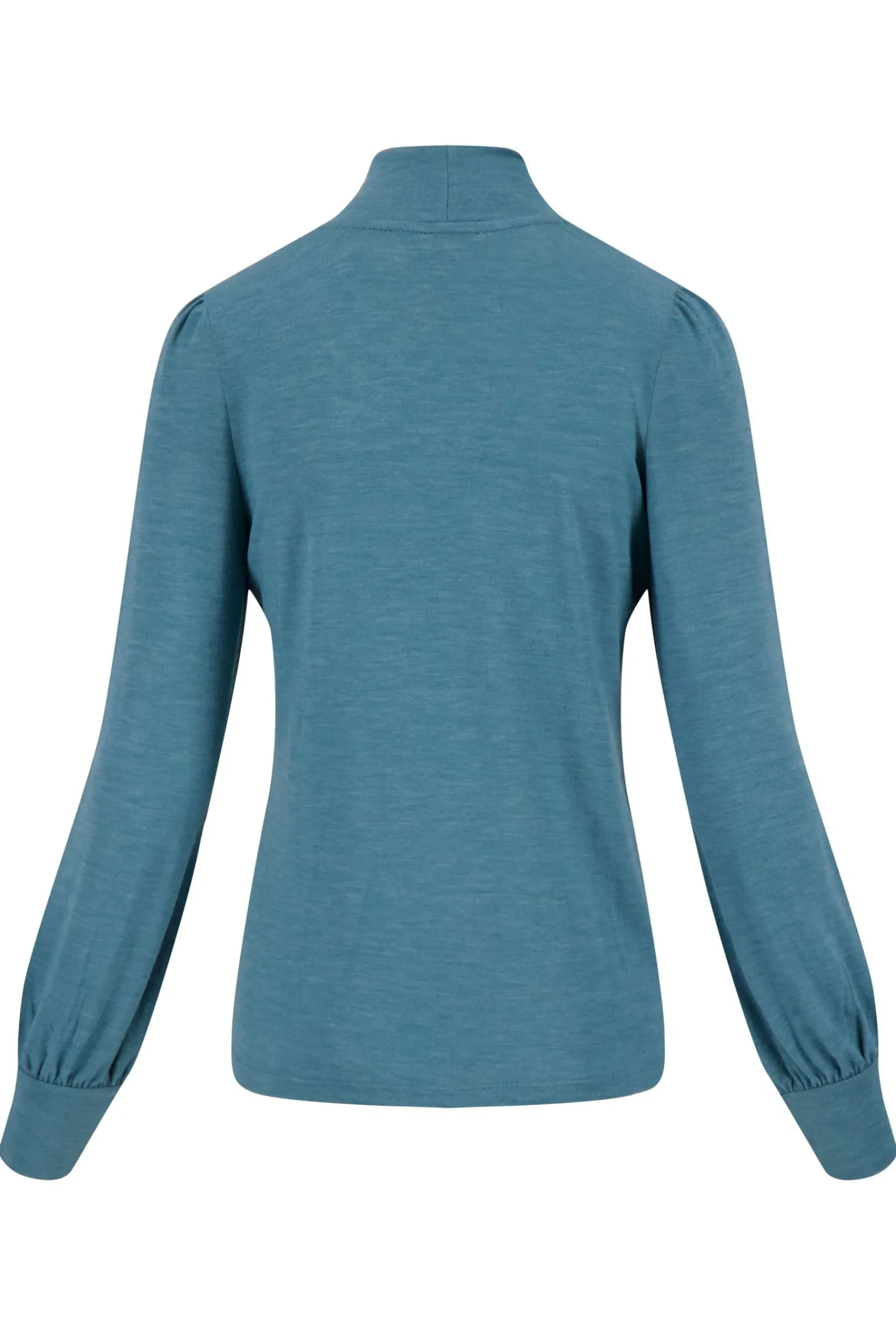 ZUSSS Tops*top met lange mouwen en col grijsblauw