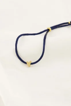 ZUSSS Armbandjes*touwarmbandje hartje donkerblauw