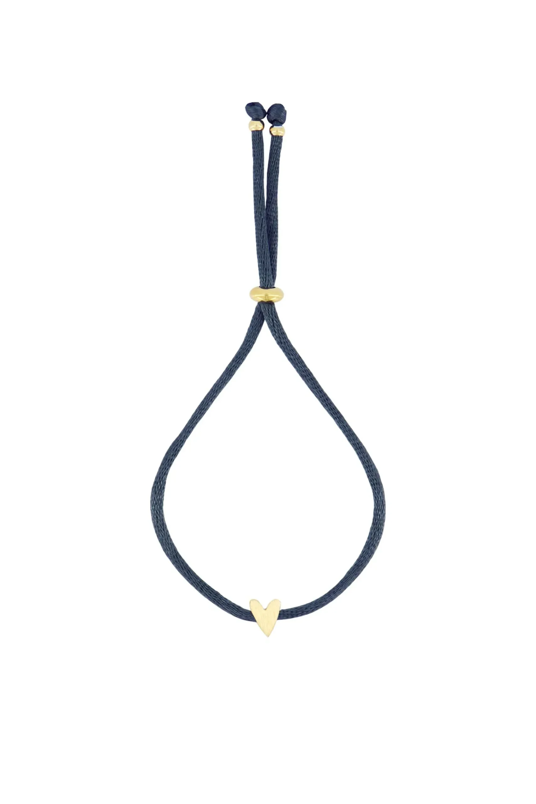 ZUSSS Armbandjes*touwarmbandje hartje donkerblauw