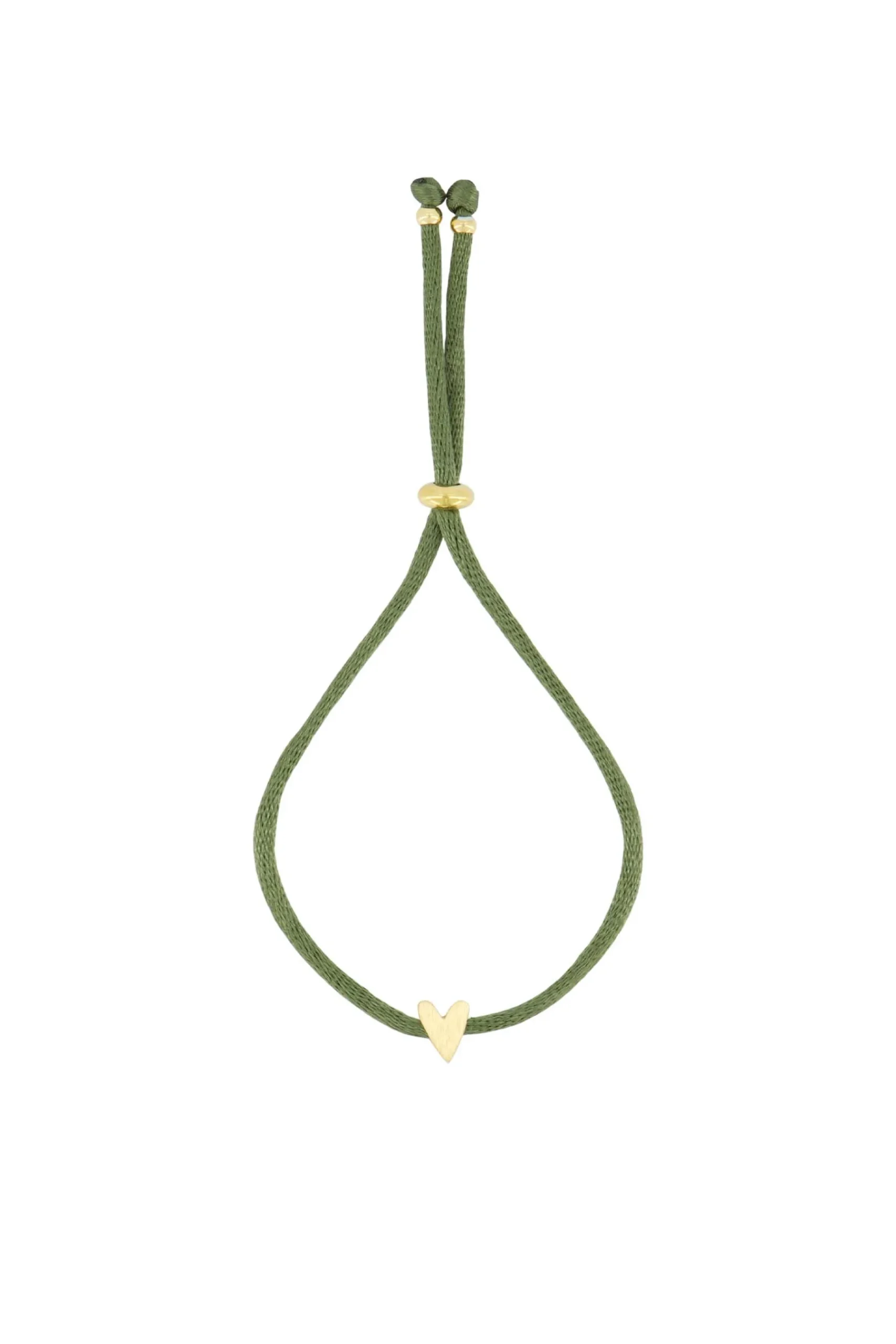 ZUSSS Armbandjes*touwarmbandje hartje donkergroen