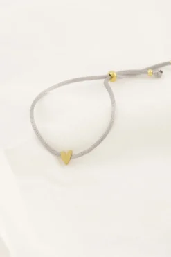 ZUSSS Armbandjes*touwarmbandje hartje zand