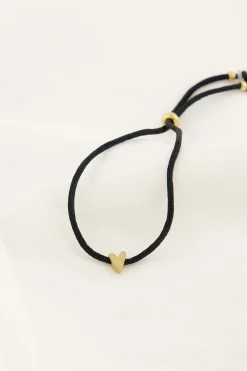 ZUSSS Armbandjes*touwarmbandje hartje zwart