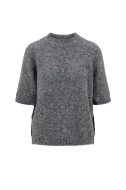 ZUSSS Truien*trui met boothals antracietgrijs