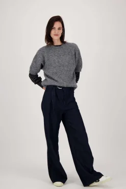 ZUSSS Truien*trui met boothals antracietgrijs