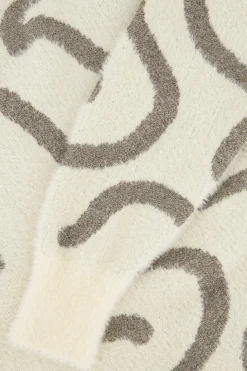 ZUSSS Truien*trui met lurex patroon creme