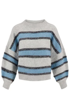 ZUSSS Truien*trui met strepen grijsblauw