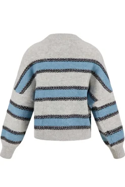 ZUSSS Truien*trui met strepen grijsblauw