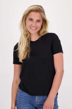 ZUSSS Tops*t-shirt met ronde hals zwart