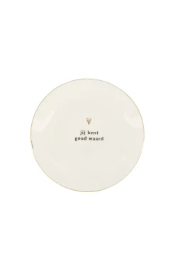 ZUSSS Overige Woonaccessoires*wandbordje goud hartje jij bent goud waard wit