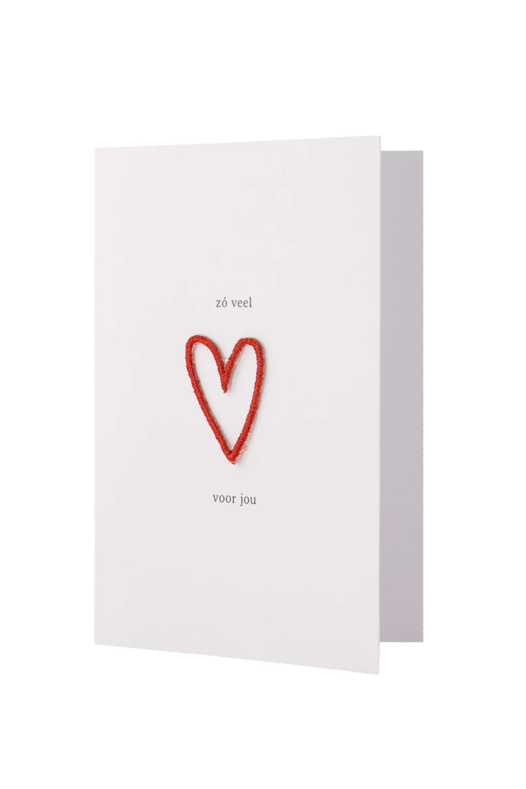 ZUSSS Kaartjes*wenskaart hartje strijkembleem wit/rood