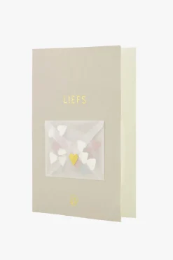 ZUSSS Kaartjes*wenskaart liefs met hartjes confetti zand