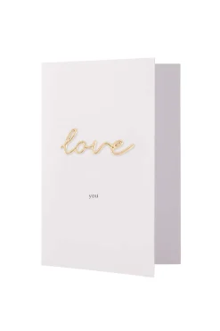 ZUSSS Kaartjes*wenskaart love magneet wit/goud
