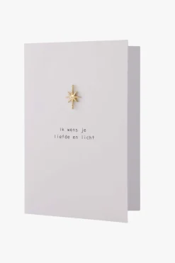 ZUSSS Kaartjes*wenskaart met broche ster liefde & licht wit