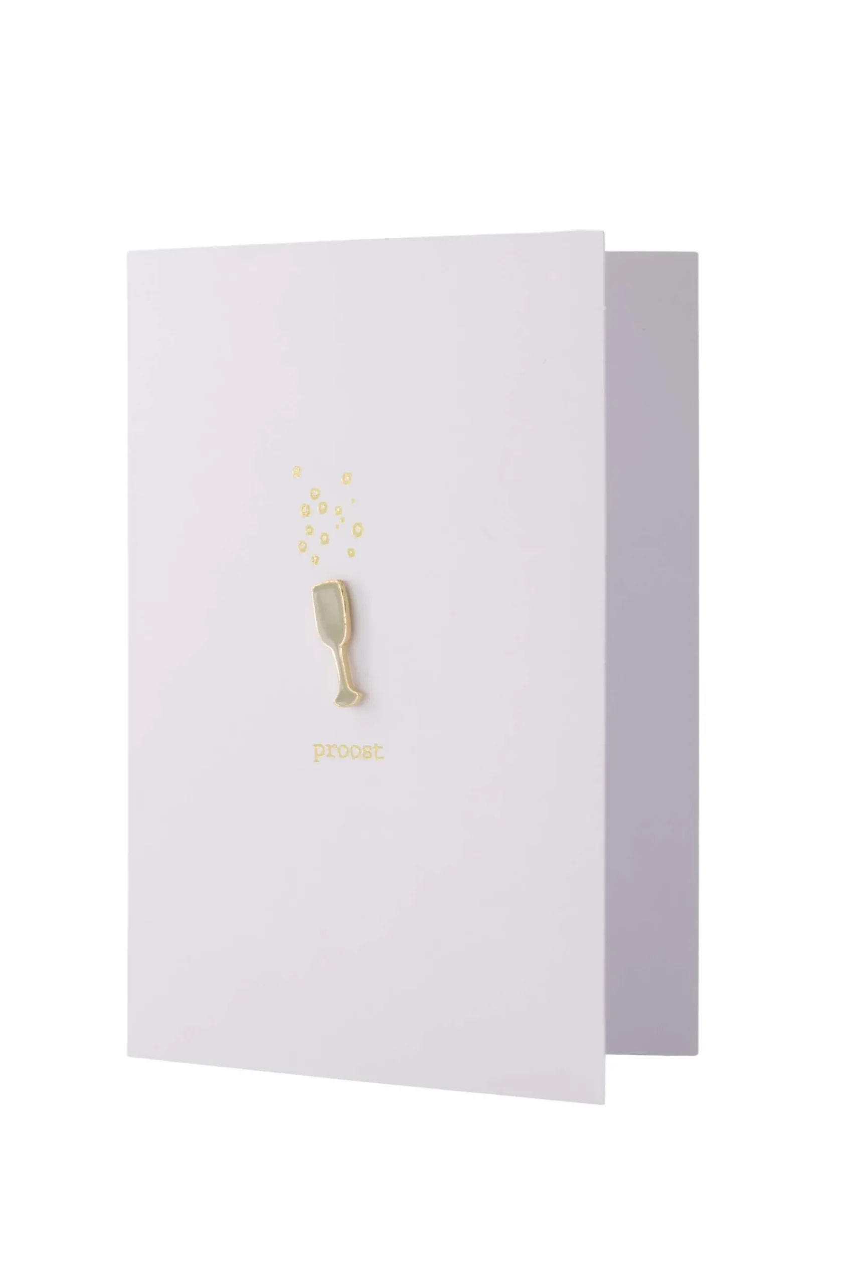 ZUSSS Kaartjes*wenskaart met broche proost wit