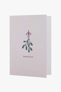ZUSSS Kaartjes*wenskaart met gouden envelop kerstkus zand