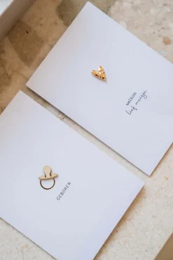 ZUSSS Baby*wenskaart met houten speen wit