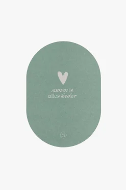 ZUSSS Kaartjes*wenskaart ovaal samen is alles leuker saliegroen saligroen