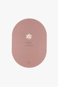 ZUSSS Kaartjes*wenskaart ovaal veel liefs terra roze terraroze