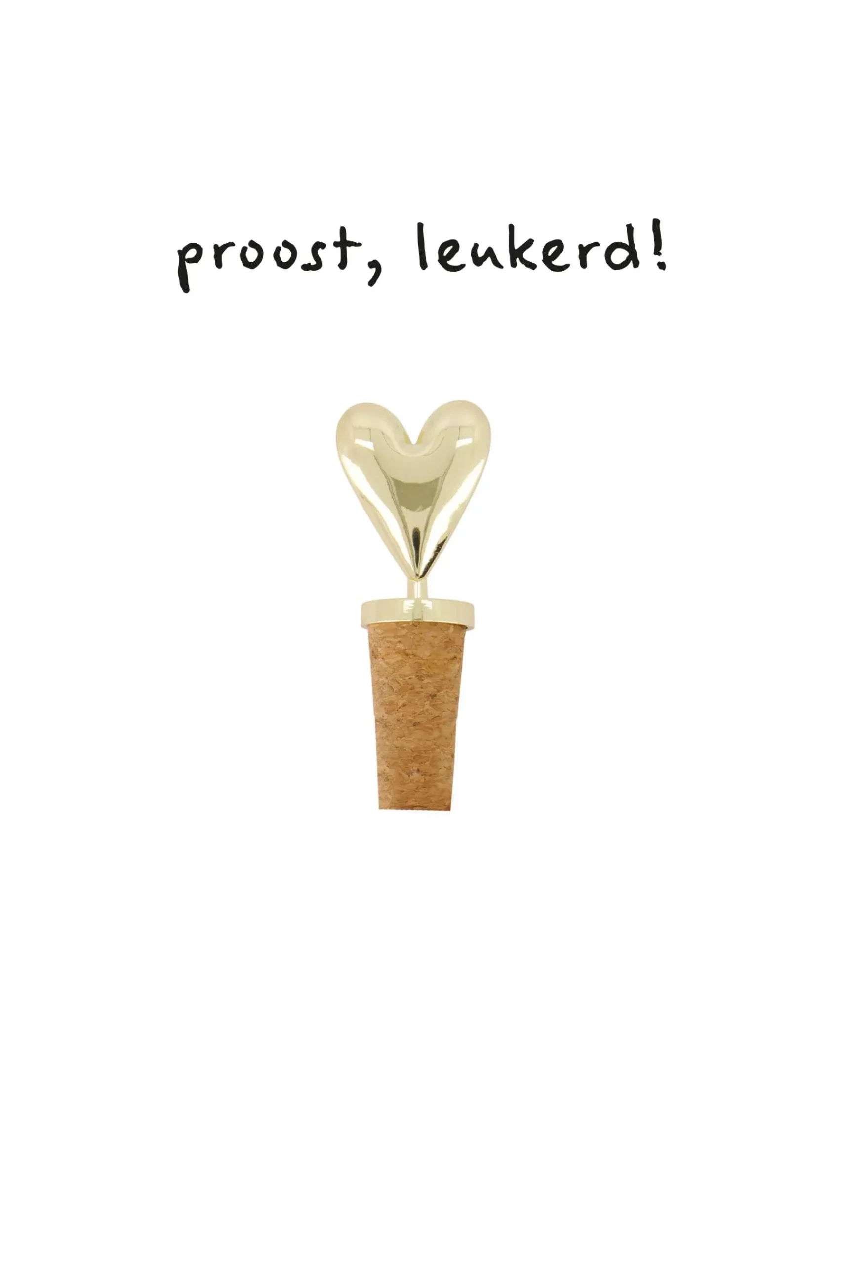 ZUSSS Keukenaccessoires*wijnstopper hartje goud
